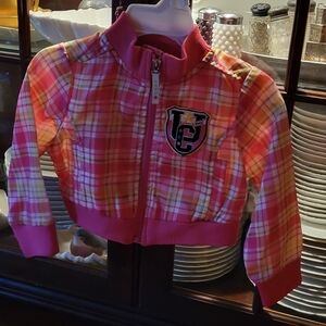 Coogi pink plaid toddler windbreaker A